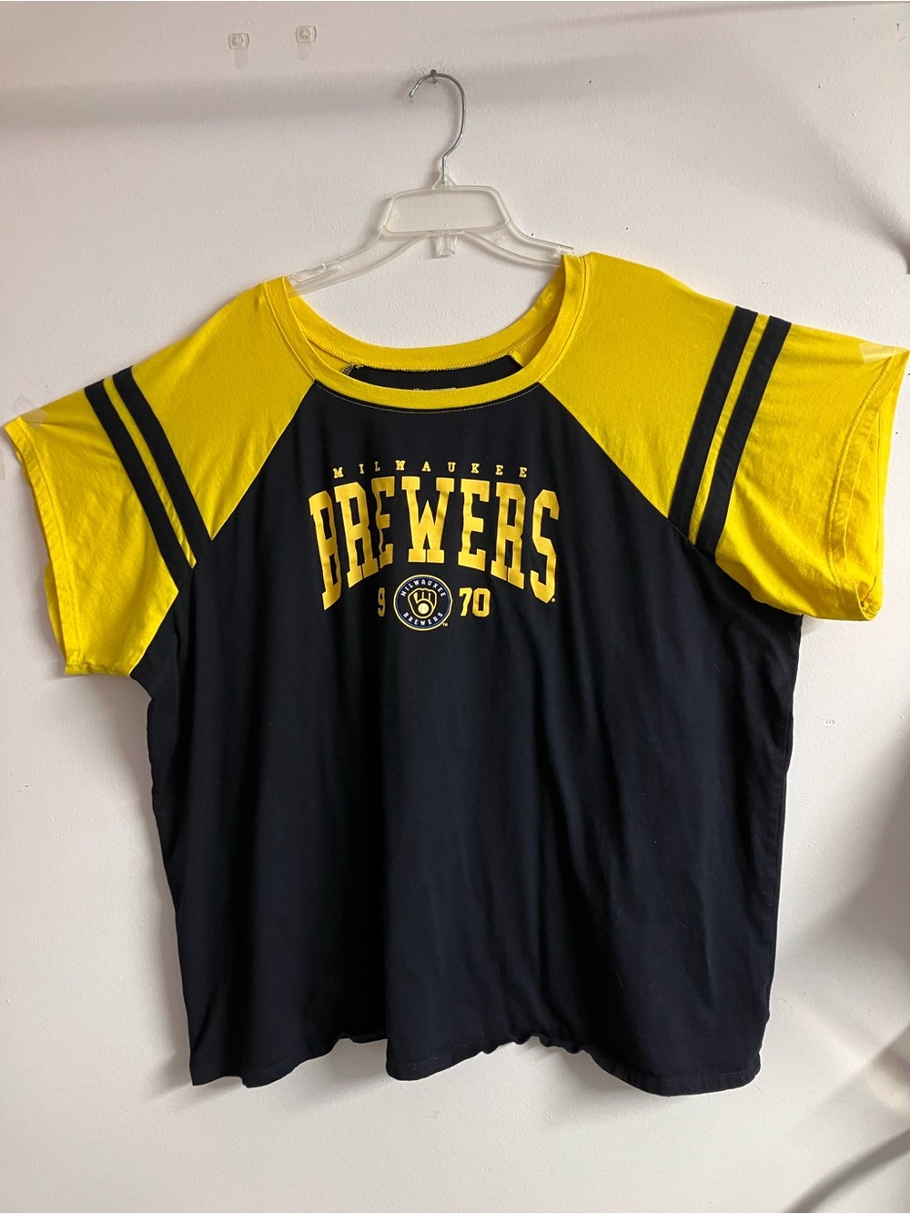Milwaukee Brewers MLB Men’s, 5x, Dk Navy Blue/Yellow, Pullover
